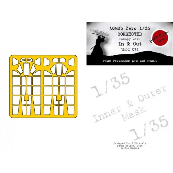 DEAD Design VM32074 1/35 A6M2B Reisen (In n Out) Masking for Border kits - Model Planes