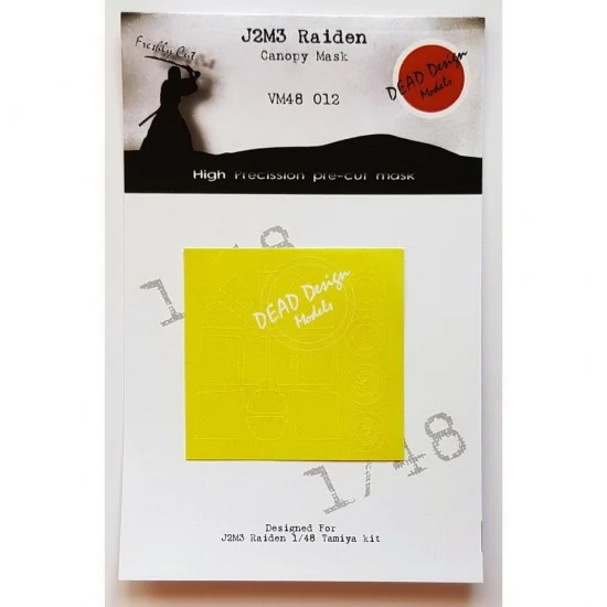 DEAD Design VM48012 1/48 Mitsubishi J2M3 Raiden Canopy Masking for Tamiya kits - Model Planes