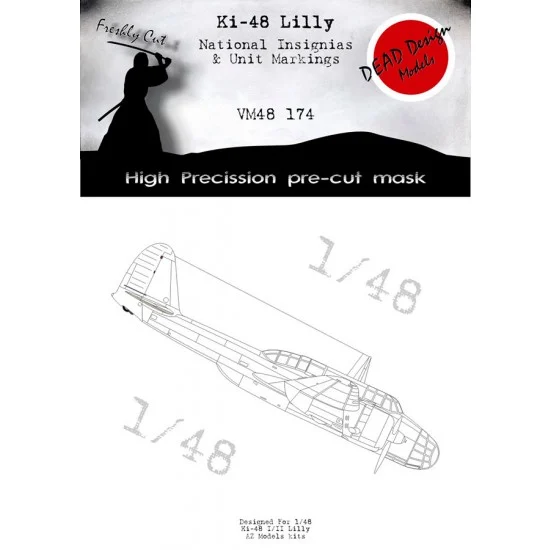 DEAD Design VM48174 1/48 Ki-48 Lilly National Insignias Masking for ICM kits