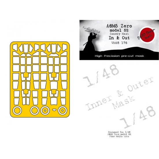 DEAD Design VM48176 1/48 A6M5 Reisen Model 52 In n Out Masking for Fine Molds kits - Model Planes