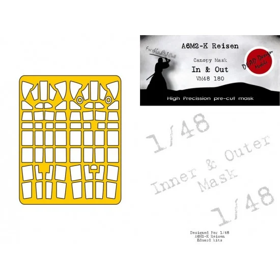 DEAD Design VM48180 1/48 Mitsubishi A6M2-K Reisen Masks (In and Out) for Eduard kits