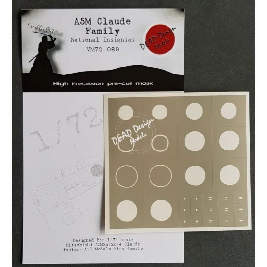 DEAD Design VM72089 1/72 Mitsubishi A5M Claude Family National Insignias Masking for Fujimi/AVI kits - Model Planes