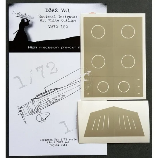 DEAD Design VM72122 1/72 Aichi D3A2 Val National Insignias Masking w/White Outline for Fujimi kits - Model Planes