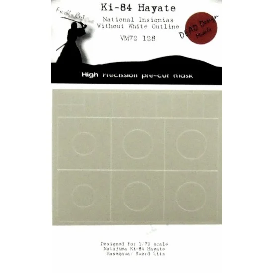 DEAD Design VM72128 1/72 Nakajima Ki-84 Hayate National Insignias Masking for Hasegawa kits