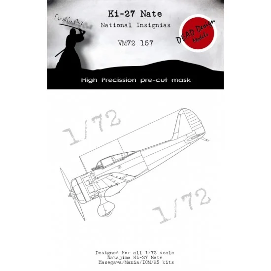 DEAD Design VM72157 1/72 Nakajima Ki-27 Nate National Insignias Masking for Hasegawa kits