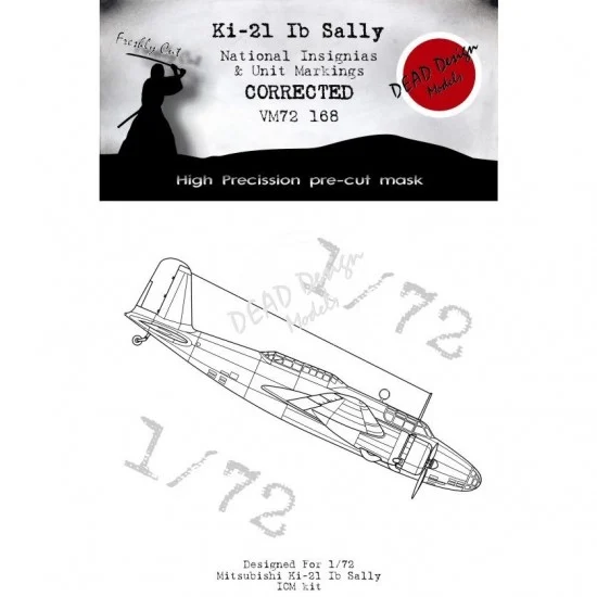 DEAD Design VM72168 1/72 Mitsubishi Ki-21 Sally National Insignias & Markings Masking for ICM kits
