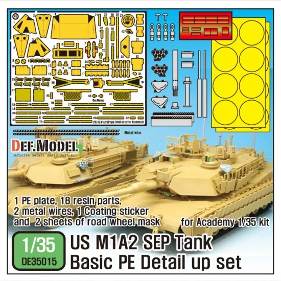 DEF DE35015 1/35 US M1A2 SEP Abrams TUSK II Basic Detail-up Set for Academy kit