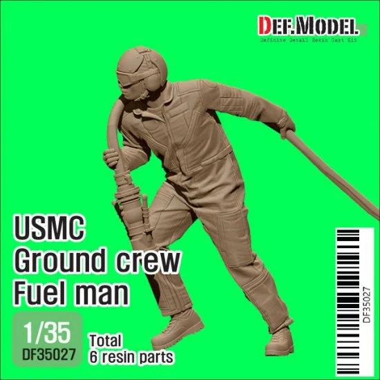 DEF DF35027 1/35 Modern USMC Ground Crew Fuel Man w/3D Printed Nozzle Part - Model Figures