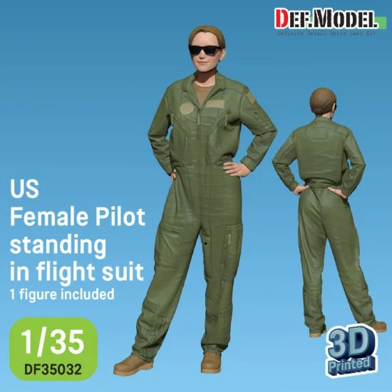DEF DF35032 1/35 US A-10 Female Pilot Standing in Flight Suit (3d Printed kit)