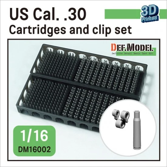 DEF DM16002 1/16 US Cal. .30 Cartridges and Clip set (over 200pcs each, 3D printed) - Military Vehicles & Tanks