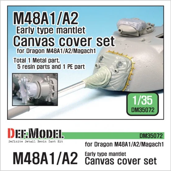 DEF DM35072 1/35 US M48A1/A2 Patton Early Type Mantlet Canvas Cover Set for Dragon kit - Military Vehicles & Tanks