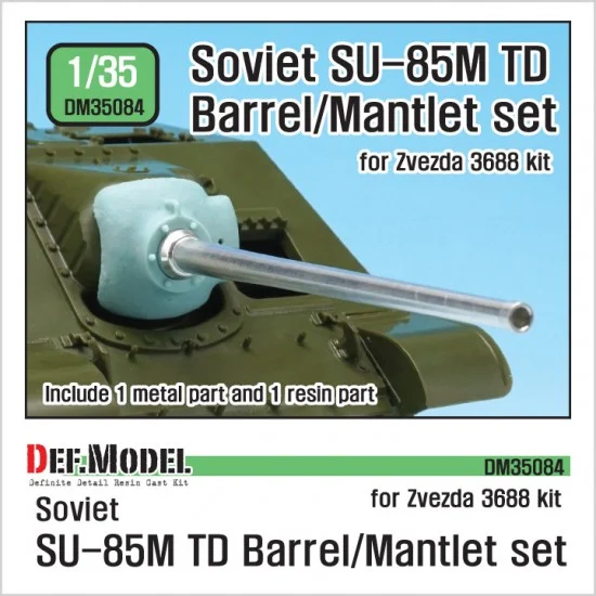 DEF DM35084 1/35 SU-85M TD D-5S Barrel/Mantlet set for Zvezda kit #3688