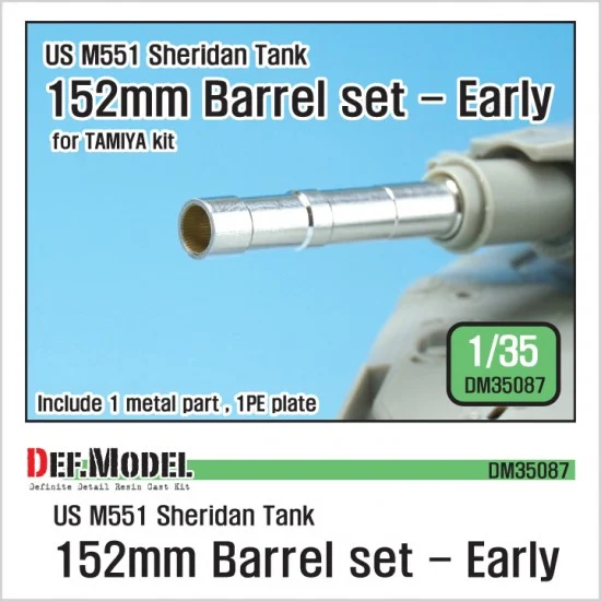 DEF DM35087 1/35 US M551 Sheridan 152mm Metal Barrel set (Early) for Tamiya kits - Military Vehicles & Tanks