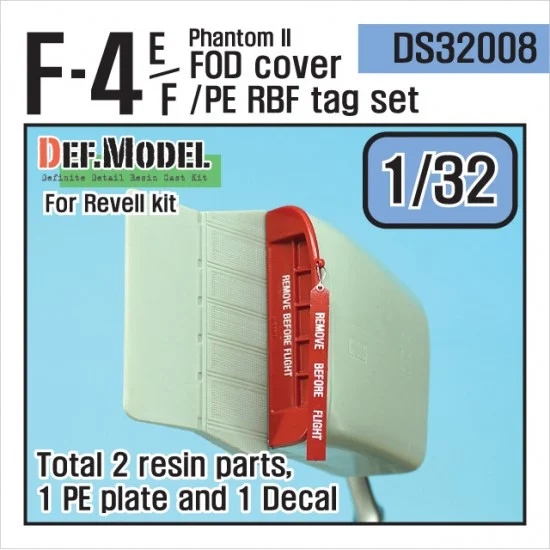 DEF DS32008 1/32 McDonnell Douglas F-4E/F Phantom II FOD Cover & Photo-Etched RBF Tag Set for Revell