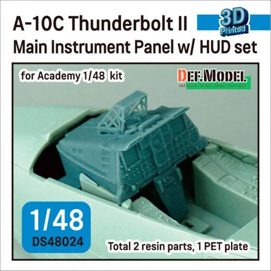 DEF DS48024 1/48 A-10C Thunderbolt II Main Instrument Panel w/HUD set for Academy kits