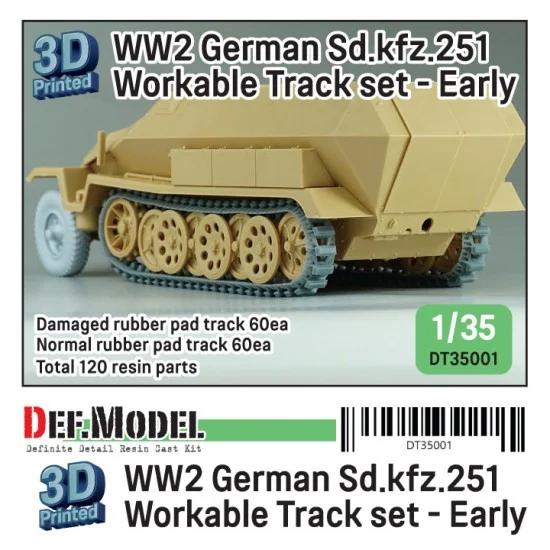 DEF DT35001 1/35 WWII SdKfz.251 Workable Track set Early Type - Military Vehicles & Tanks