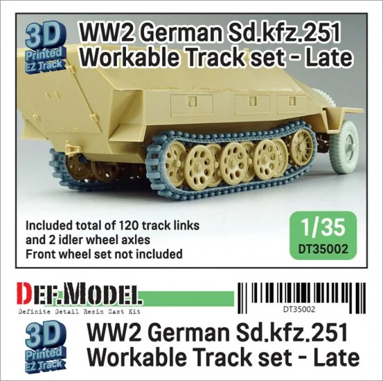 DEF DT35002 1/35 WWII SdKfz.251 Workable Track set Late Type - Military Vehicles & Tanks