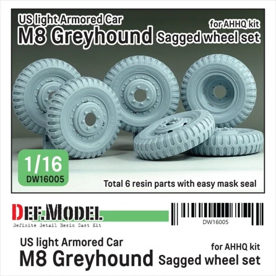 DEF DW16005 1/16 US M8 Greyhound Sagged Wheel set for Andy's Hobby Headquarters - Military Vehicles & Tanks