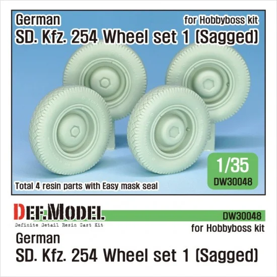 DEF DW30048 1/35 German SdKfz.254 Sagged Wheel set 01 for HobbyBoss kits - Military Vehicles & Tanks