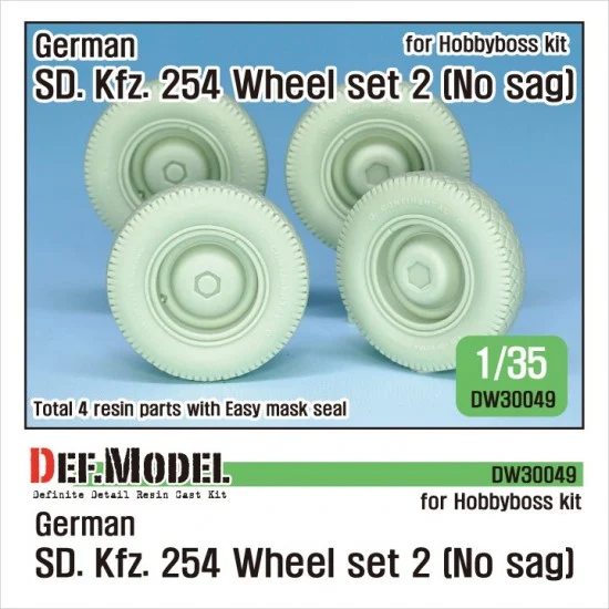 DEF DW30049 1/35 German SdKfz.254 Wheel set 02 (No sag) for HobbyBoss kits - Military Vehicles & Tanks