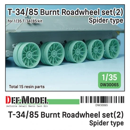 DEF DW30065 1/35 T-34/85 Burnt Roadwheel set #2 Spider Type