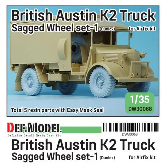 DEF DW30068 1/35 WWII British Austin K2 Truck Wheel set #1 Dunlop for Airfix - Military Vehicles & Tanks