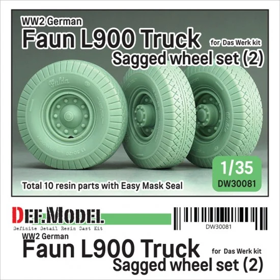 DEF DW30081 1/35 WWII German Faun L900 Truck Wheel set #Fulda #2 for Das Werk kit - Military Vehicles & Tanks