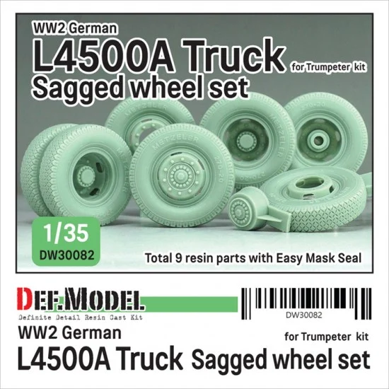 DEF DW30082 1/35 WWII German L4500A Truck Wheel set for Trumpeter kit - Military Vehicles & Tanks