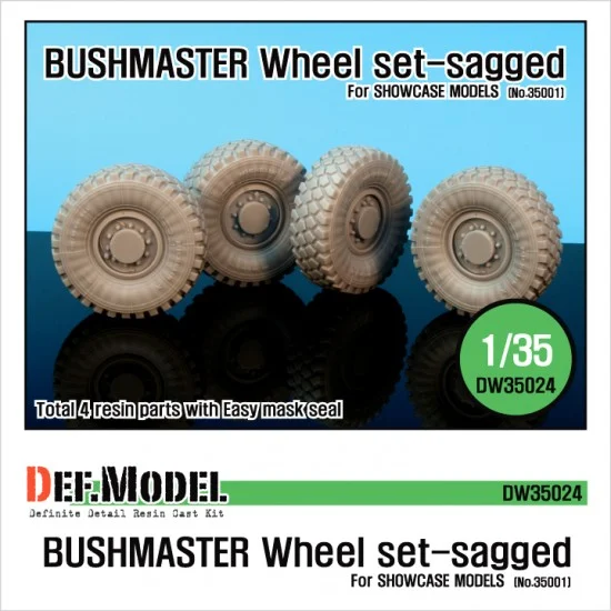 DEF DW35024 1/35 Australia IMV Bushmaster Sagged Wheels Set for Showcase Models kit #35001 (4 wheels) - Military Vehicles & Tanks