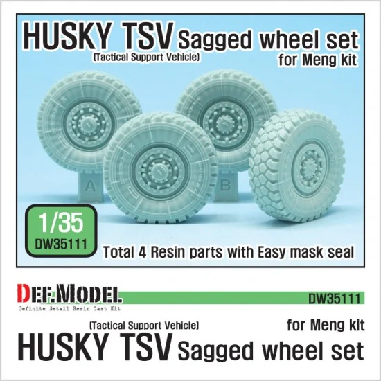 DEF DW35111 1/35 British HUSKY TSV Sagged Wheel set for Meng Models - Military Vehicles & Tanks