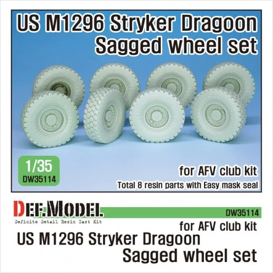 DEF DW35114 1/35 US M1296 Stryker Dragoon Sagged Wheel set for AFV Club kits - Military Vehicles & Tanks