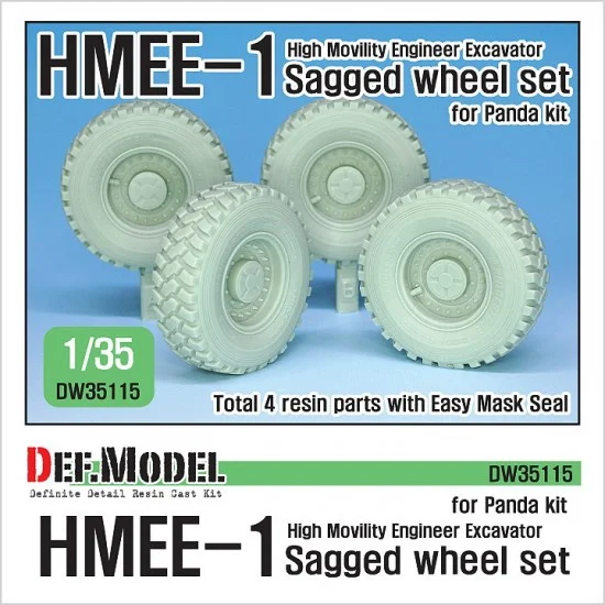 DEF DW35115 1/35 US HMEE-1 Tractor Sagged Wheel set for Panda Hobby kits