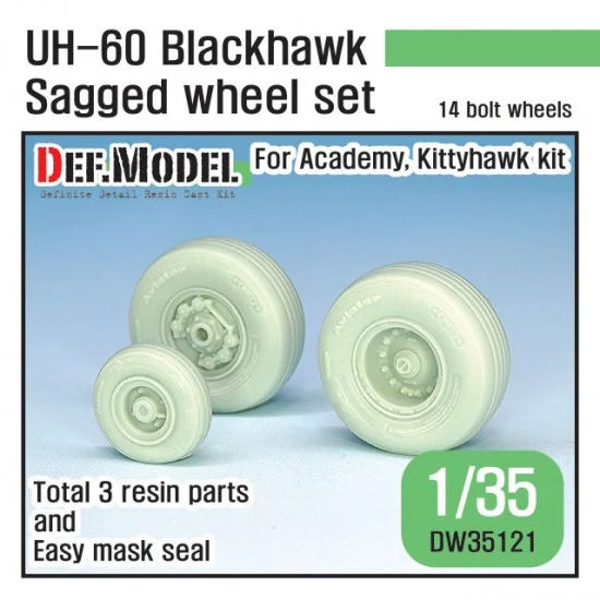 DEF DW35121 1/35 US UH-60 Blackhawk Wheel set for Academy/Kittyhawk kits