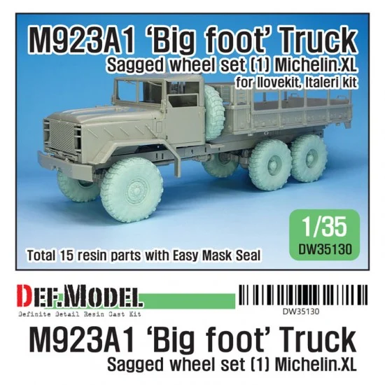 DEF DW35130 1/35 US M923A1 Big Foot Sagged Wheel set #1 Mich.XL for I Love/Italeri kits - Military Vehicles & Tanks