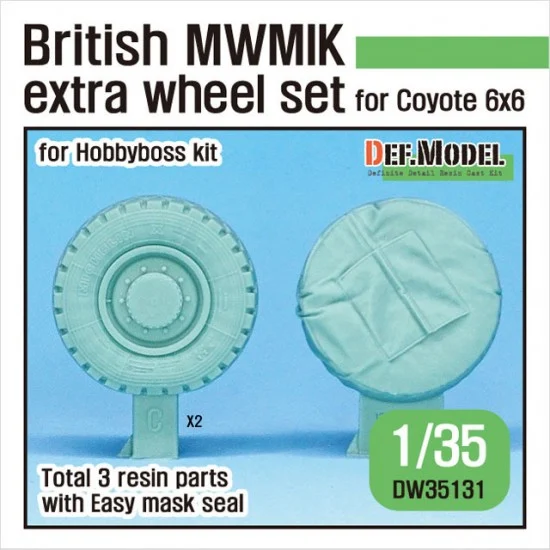 DEF DW35131 1/35 British MWMIK 6X6 Coyote Extra Sagged Wheel set for HobbyBoss kits - Military Vehicles & Tanks