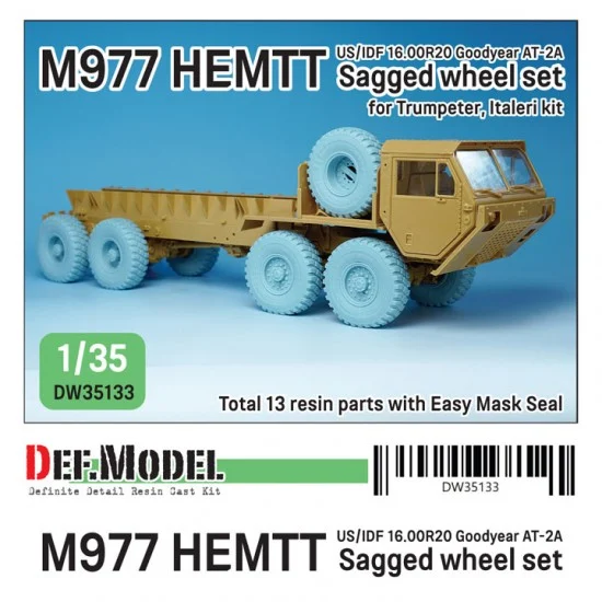DEF DW35133 1/35 US/IDF M977 HEMTT Truck Goodyear Sagged Wheel set for Italeri/Trumpeter kits - Military Vehicles & Tanks