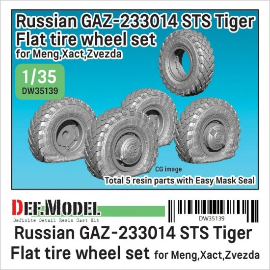 DEF DW35139 1/35 GAZ-233014 STS Tiger Flat Tyres Wheel set for Meng/Xact/Zvezda kits