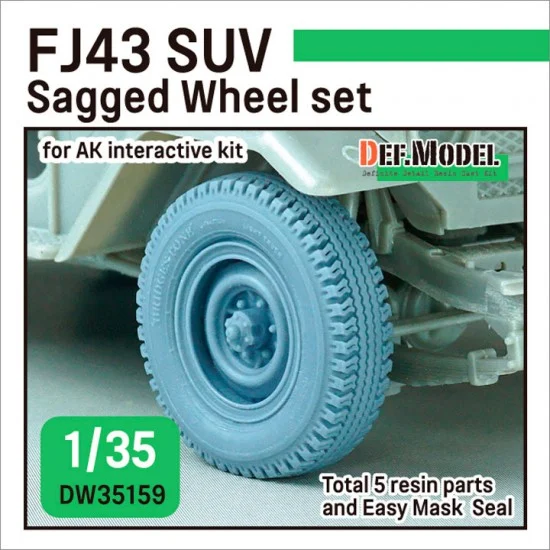 DEF DW35159 1/35 FJ43 SUV Sagged Wheel set for AK interactive kit - Military Vehicles & Tanks