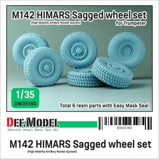 DEF DW35160 1/35 US M142 HIMARS Sagged Wheel set for Trumpeter kit - Military Vehicles & Tanks