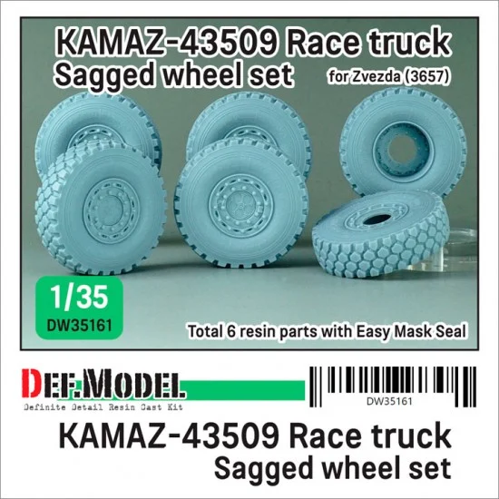 DEF DW35161 1/35 KAMAZ-43509 Race Truck Sagged Wheel set for Zvezda #3657
