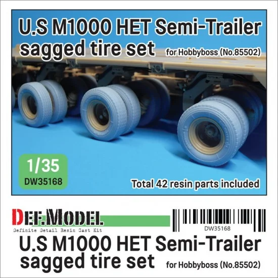 DEF DW35168 1/35 US M1000 HET Semi-trailer Sagged Tyre set for HobbyBoss kits