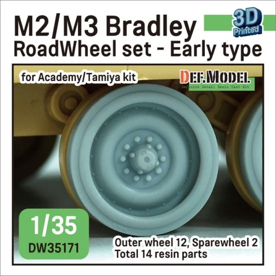 DEF DW35171 1/35 M2/M3 Bradley Roadwheel Outside parts Early for Tamiya/Academy (3D printed) - Military Vehicles & Tanks