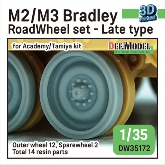 DEF DW35172 1/35 M2/M3 Bradley Roadwheel Outside parts Late for Tamiya/Academy (3D printed) - Military Vehicles & Tanks