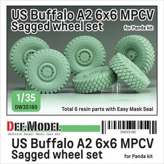 DEF DW35180 1/35 US Buffalo A2 6x6 MPCV Sagged Wheel set for Panda Hobby kit - Military Vehicles & Tanks