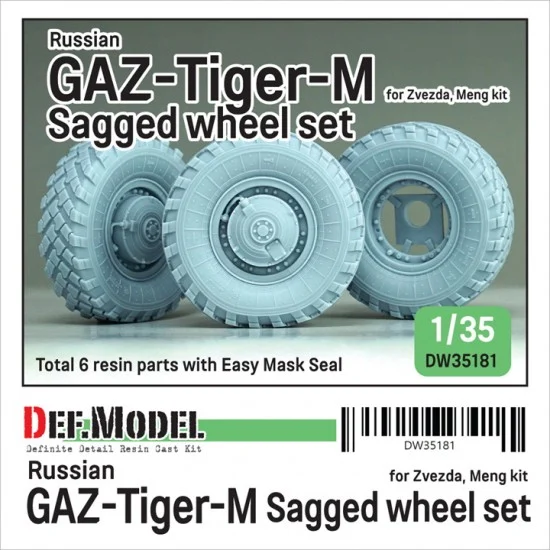 DEF DW35181 1/35 Russian Gaz-Tiger-M Sagged Wheel set for Zvezda/Meng kit