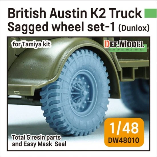 DEF DW48010 1/48 WWII British Austin K2 Truck Wheel set Dunlop for Tamiya kits - Military Vehicles & Tanks