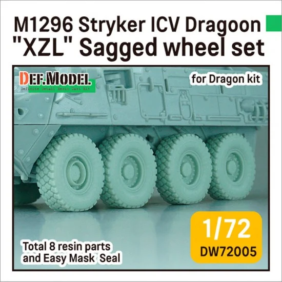 DEF DW72005 1/72 US M1296 Stryker ICV Dragoon "XZL" Sagged Wheel set for Dragon kits - Military Vehicles & Tanks