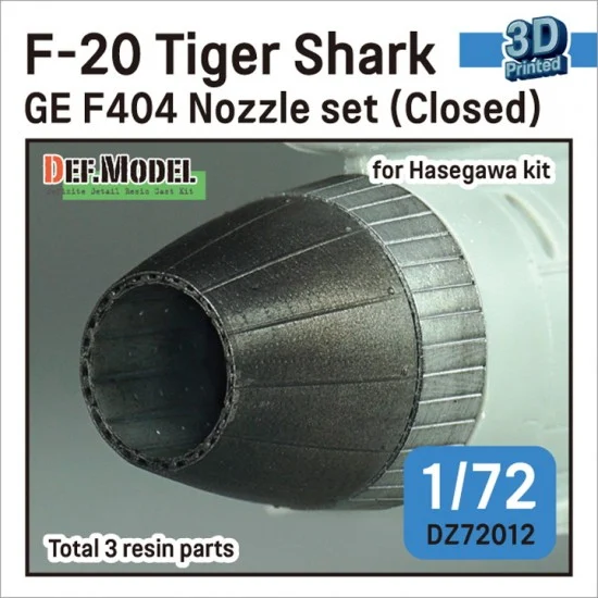 DEF DZ72012 1/72 F-20 Tiger Shark Nozzle set (GE F404 Early type) #Closed for Hasegawa kits
