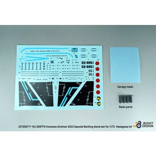 DEF JD72007 1/72 F-15J 306TFS Komatsu Airshow 2022 - Maverick Special Decal set for Hasegawa kit