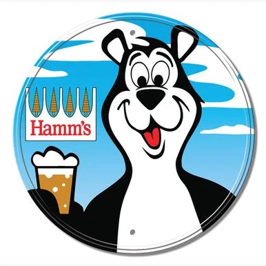 Hamm's Beer with Bear Round Metal Sign - Desperate Enterprises